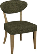 Ellipse Rustic Oak Upholstered Dining Chair Green Fabric (Pair)
