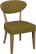 Ellipse Rustic Oak Upholstered Dining Chair Mustard Fabric (Pair)