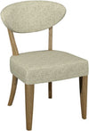 Ellipse Rustic Oak Upholstered Dining Chair Oatmeal Fabric (Pair)