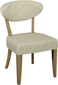 Ellipse Rustic Oak Upholstered Dining Chair Oatmeal Fabric (Pair)
