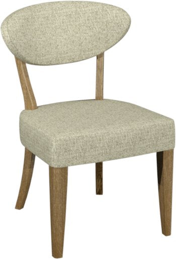 Ellipse Rustic Oak Upholstered Dining Chair Oatmeal Fabric (Pair)