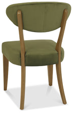 Green Velvet Diamond Stitch Back Dining Chair Oak Frame - Home Furniture Interiors