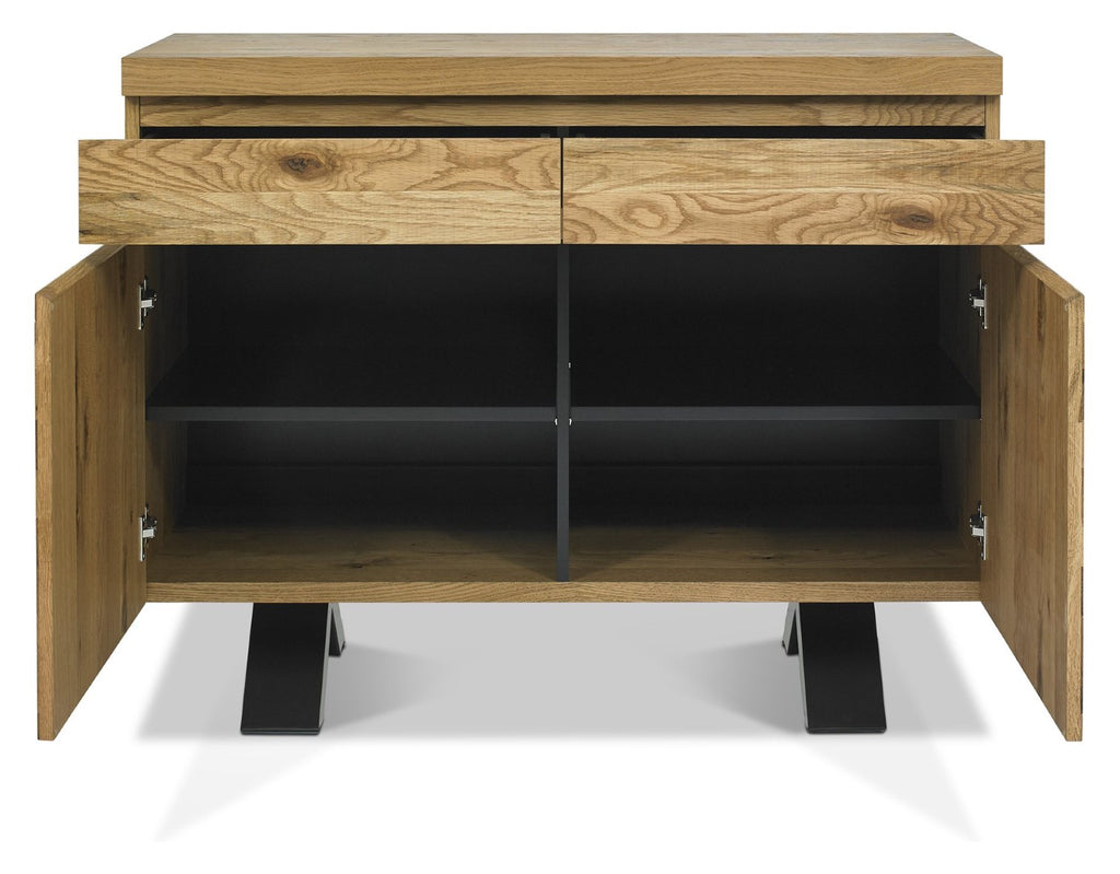 Oak Sideboard 2 Doors 2 Drawers Parquet Chevron Design - Home Furniture Interiors