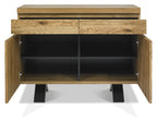 Oak Sideboard 2 Doors 2 Drawers Parquet Chevron Design - Home Furniture Interiors