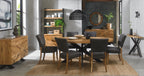 Rustic Oak Round Wall Mirror Herringbone Pattern - Home Furniture Interiors
