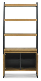 Rustic Oak Open Display Shelving Unit with Cupboard Base - Home Furniture Interiors