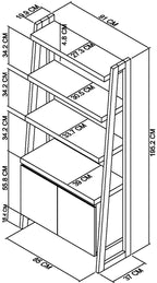 Rustic Oak Open Display Shelving Unit with Cupboard Base - Home Furniture Interiors