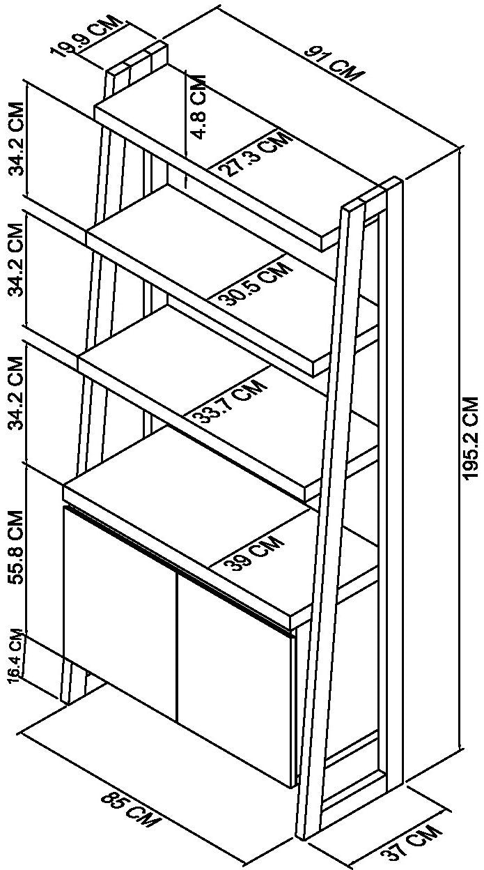 Rustic Oak Open Display Shelving Unit with Cupboard Base - Home Furniture Interiors