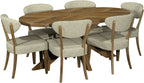 Ellipse Rustic Oak Small 6 Seater Dining Table with Wooden Legs - Home Furniture Interiors