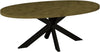 Ellipse Rustic Oak Small 6 Seater Dining Table with Metal Legs