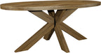 Ellipse Rustic Oak 6 Seater Dining Table with Wooden Legs - Home Furniture Interiors