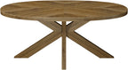 Ellipse Rustic Oak 6 Seater Dining Table with Wooden Legs - Home Furniture Interiors
