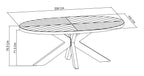 Ellipse Rustic Oak 6 Seater Dining Table with Wooden Legs - Home Furniture Interiors