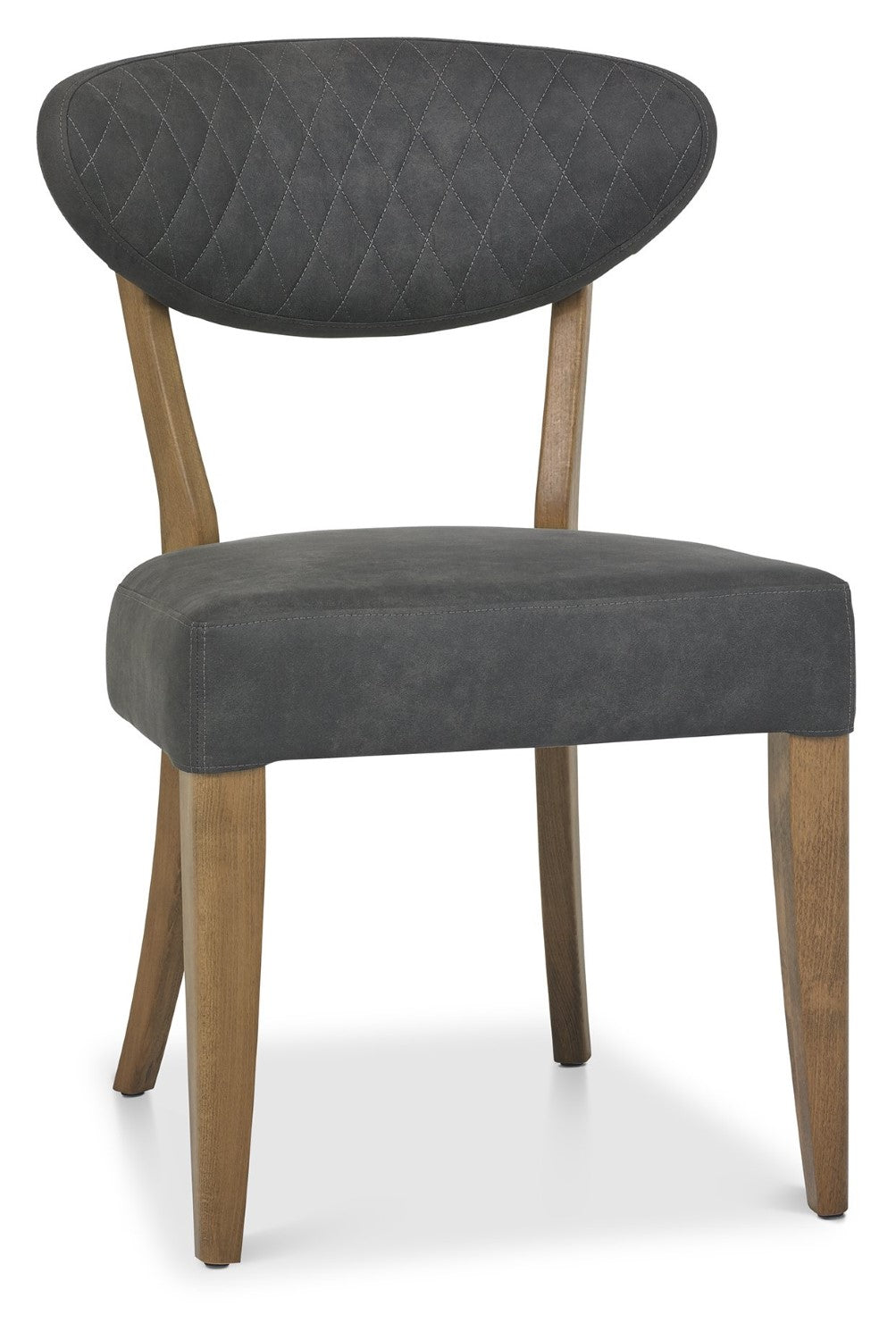 Rustic Oak Oval Dining Table Set 6 Dark Grey Fabric Chairs - Home Furniture Interiors