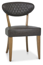Rustic Oak Oval Dining Table x 6 Grey Leather Chair Set - Home Furniture Interiors
