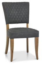 Rustic Oak Oval Dining Set 6 Dark Grey Fabric Chairs - Home Furniture Interiors