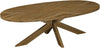 Ellipse Rustic Oak 8 Seater Dining Table with Wooden Legs