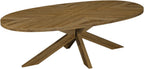 Ellipse Rustic Oak 8 Seater Dining Table with Wooden Legs