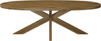 Ellipse Rustic Oak 8 Seater Dining Table with Wooden Legs - Home Furniture Interiors