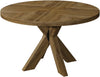 Ellipse Rustic Oak 4 Seater Circular Dining Table with Wooden Legs