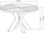 Ellipse Rustic Oak 4 Seater Circular Dining Table with Wooden Legs - Home Furniture Interiors
