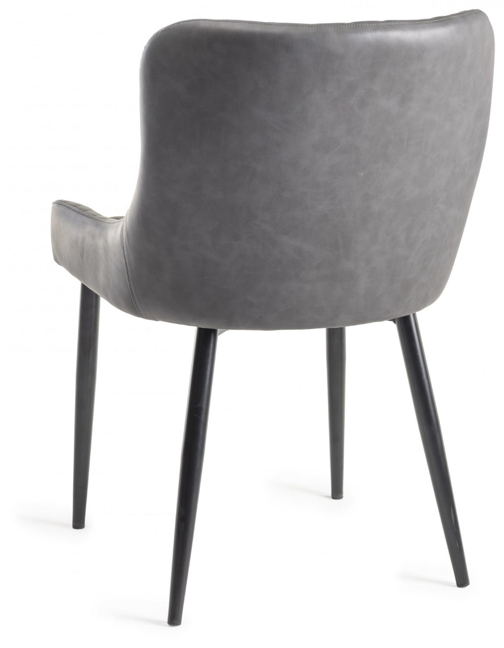 Rustic Oak Round Dining Table Set 4 Grey Leather Chairs - Home Furniture Interiors