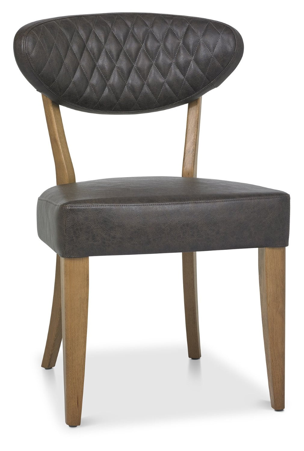 Rustic Oak Small Round Dining Table Set 4 Leather Chairs - Home Furniture Interiors