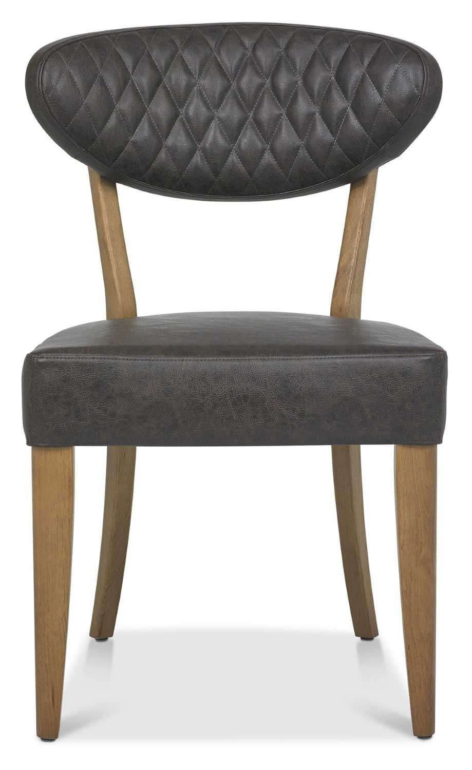 Rustic Oak Small Round Dining Table Set 4 Leather Chairs - Home Furniture Interiors