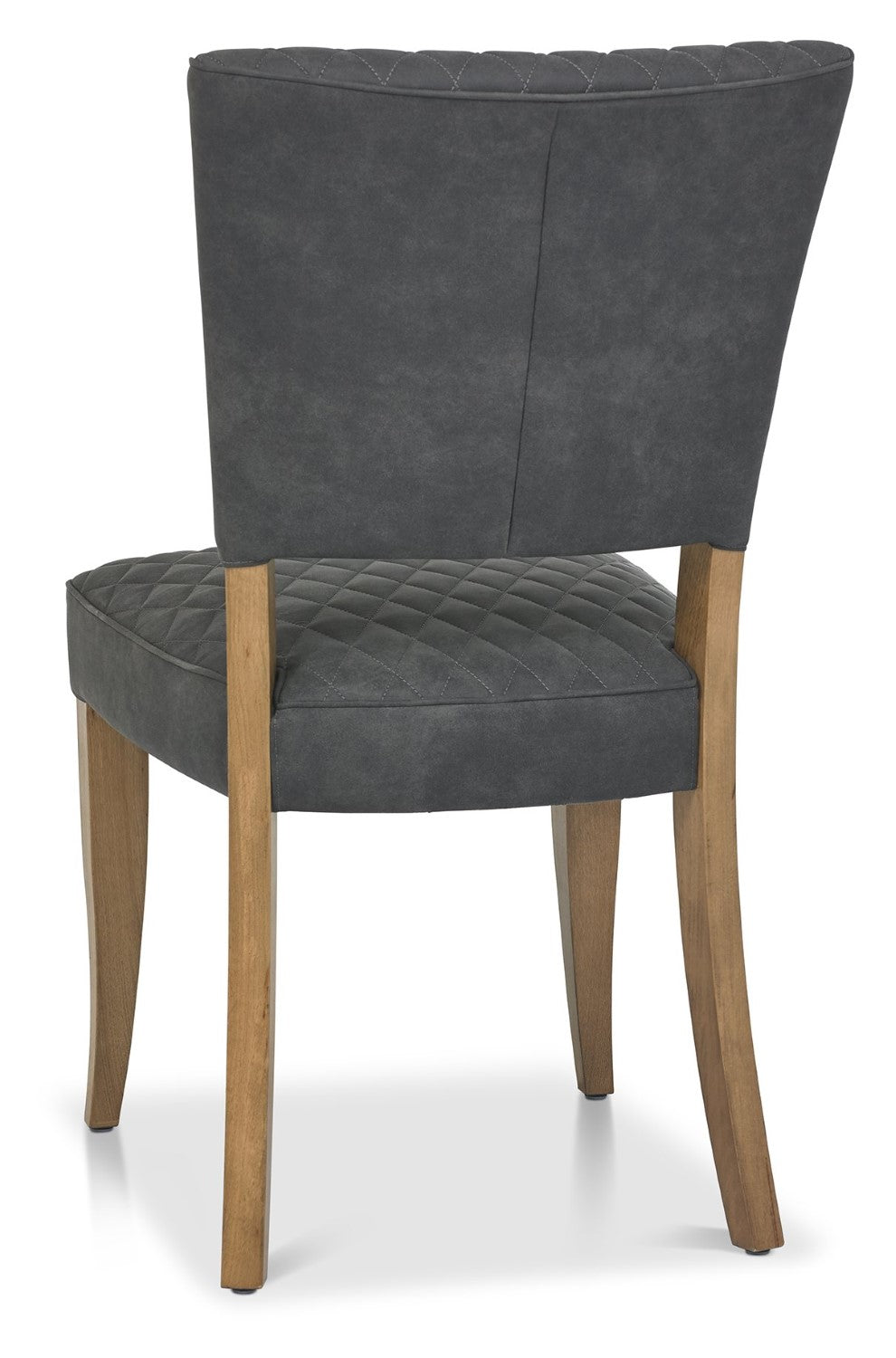 Rustic Oak Round Dining Table Set 4 Dark Grey Fabric Chairs - Home Furniture Interiors