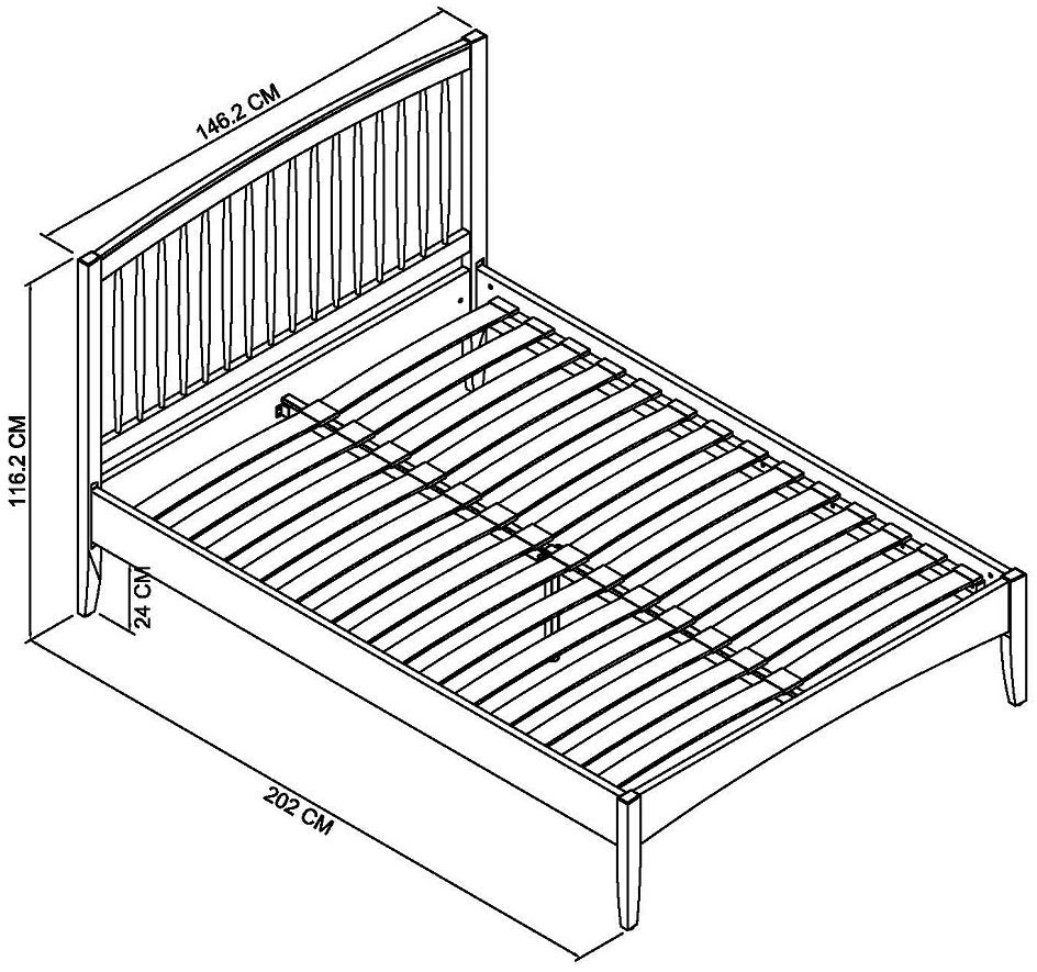 Grey Painted Scandi Oak Double Bed - Home Furniture Interiors