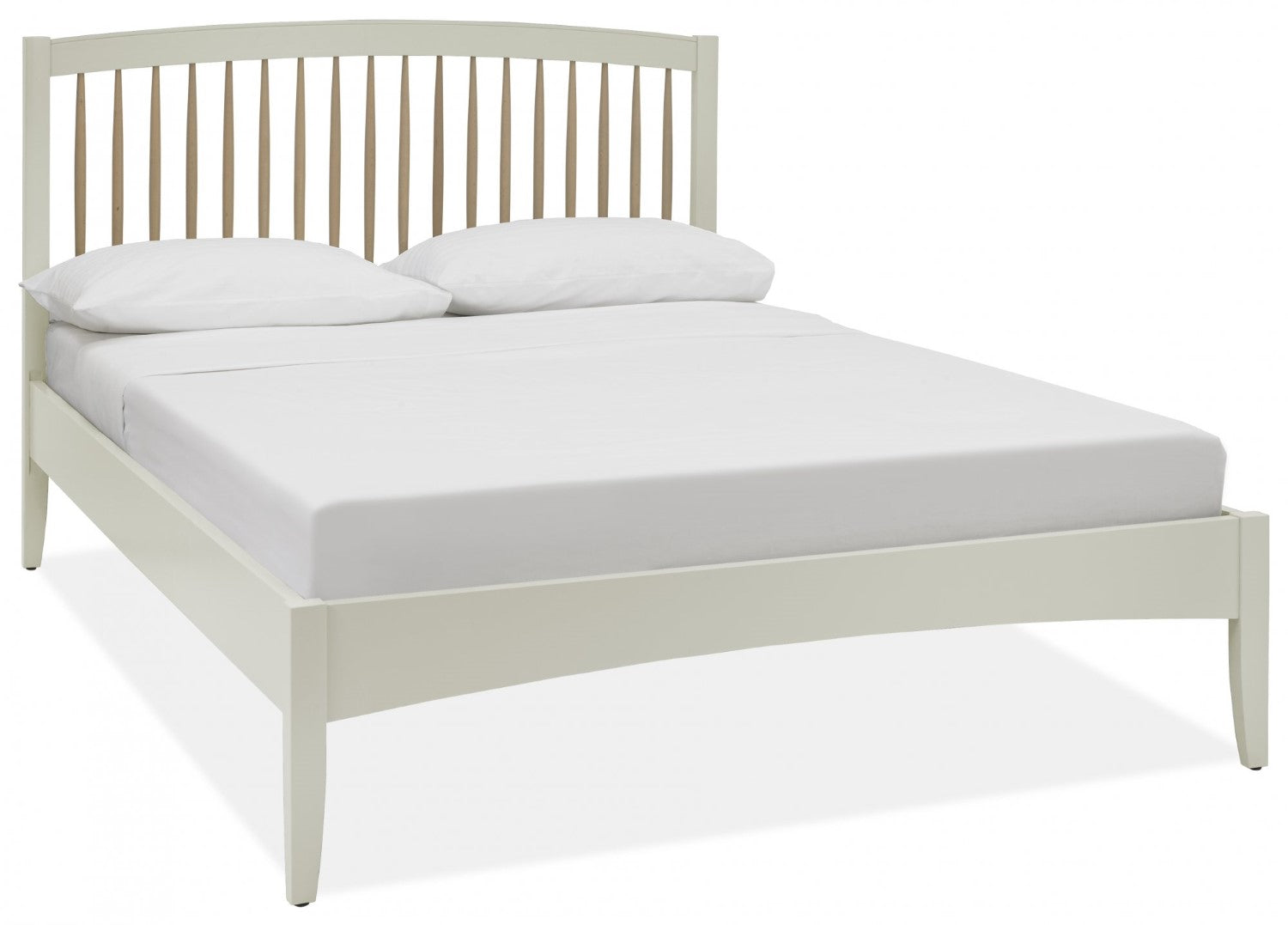 Scandi Oak Light Grey Painted 5ft King Size Bed - Home Furniture Interiors