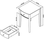 Grey Painted Oak Top Bedside Table - Home Furniture Interiors