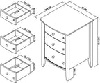 Grey Painted 3 Drawer Bedside Cabinet Oak Top - Home Furniture Interiors