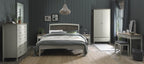 Grey Painted 3 Drawer Bedside Cabinet Oak Top - Home Furniture Interiors