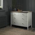 Light Grey Painted Oak Top Chest of 4 Drawers