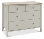 Light Grey Painted Oak Top Chest of 4 Drawers - Home Furniture Interiors