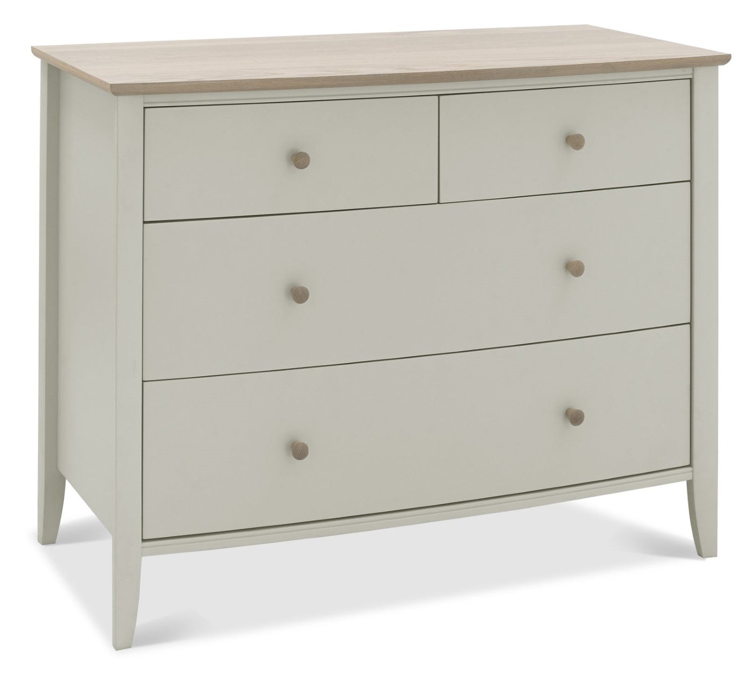 Light Grey Painted Oak Top Chest of 4 Drawers - Home Furniture Interiors