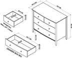 Light Grey Painted Oak Top Chest of 4 Drawers - Home Furniture Interiors