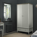 Scandi Tall Light Grey Oak Top Double Wardrobe