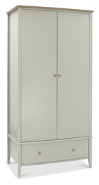 Scandi Tall Light Grey Oak Top Double Wardrobe - Home Furniture Interiors