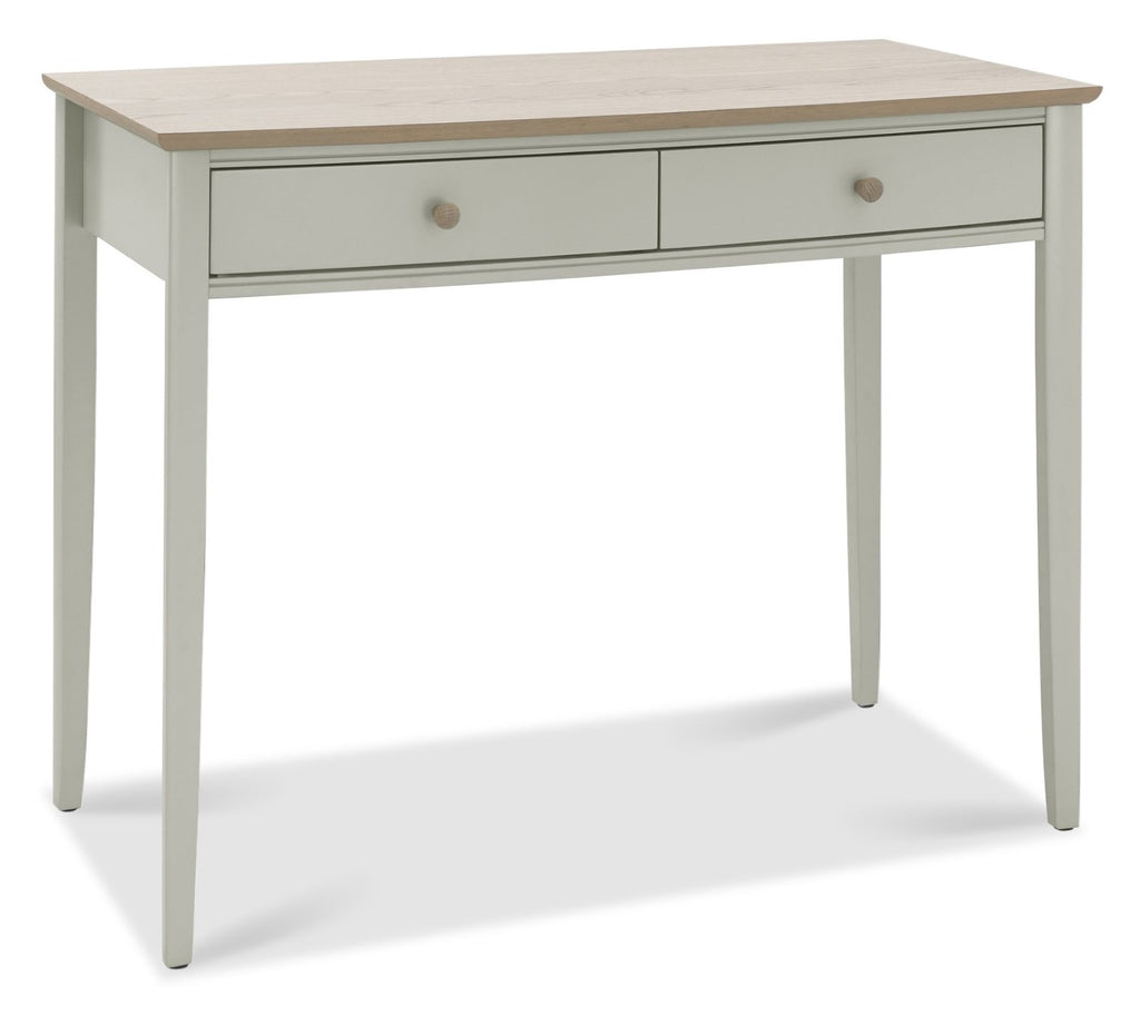 Light Grey Scandi Oak Top Dressing Table 2 Drawers - Home Furniture Interiors