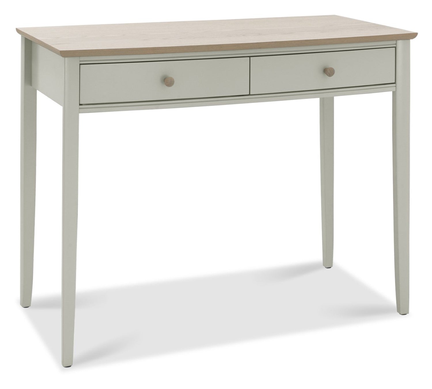 Light Grey Scandi Oak Top Dressing Table 2 Drawers - Home Furniture Interiors