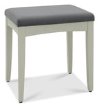 Light Grey Dressing Table Stool Grey Velvet Padded Seat - Home Furniture Interiors