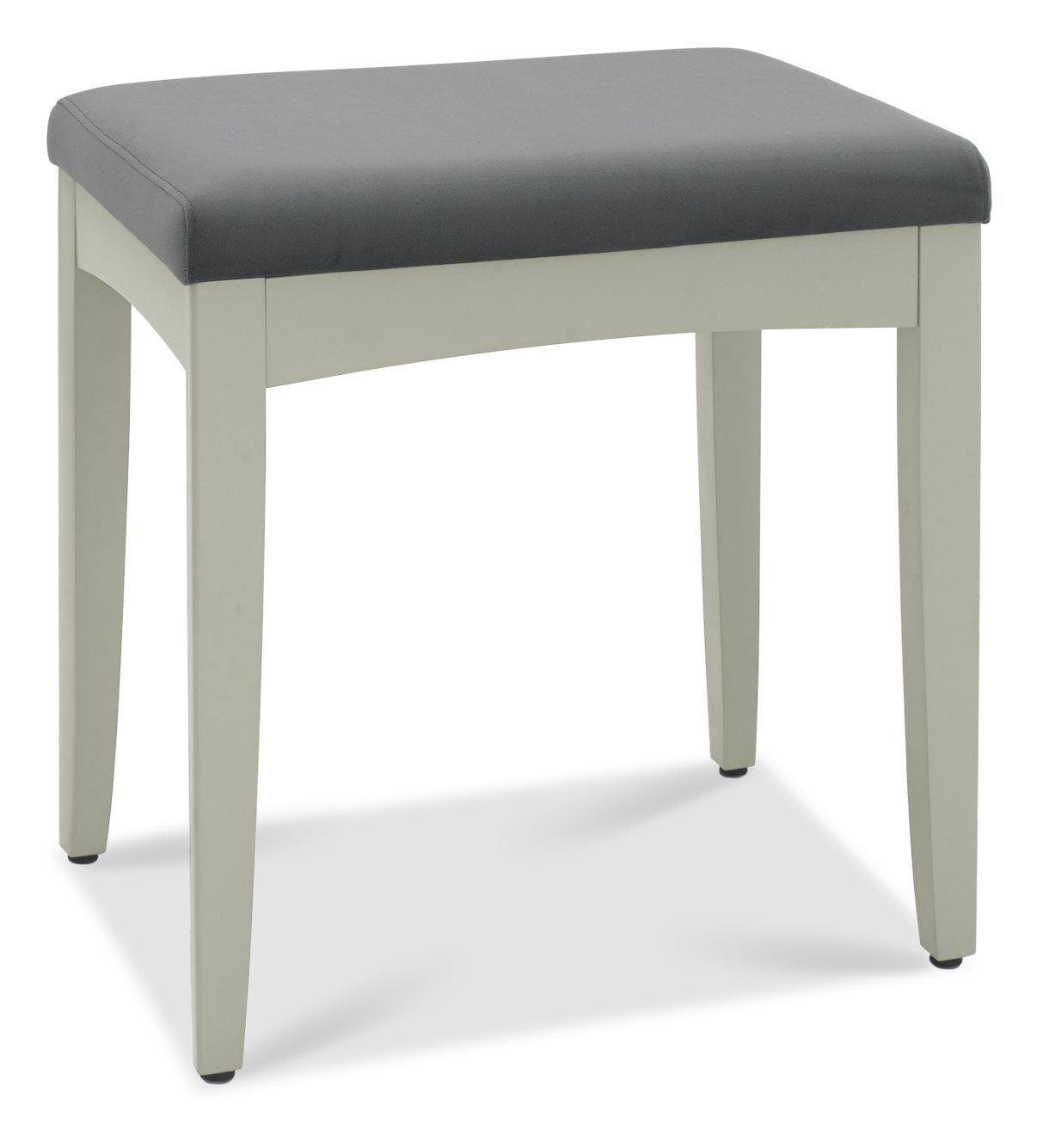 Light Grey Dressing Table Stool Grey Velvet Padded Seat - Home Furniture Interiors