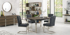 Dark Oak Extending Dining Table Set 4 Black Leather Chairs - Home Furniture Interiors