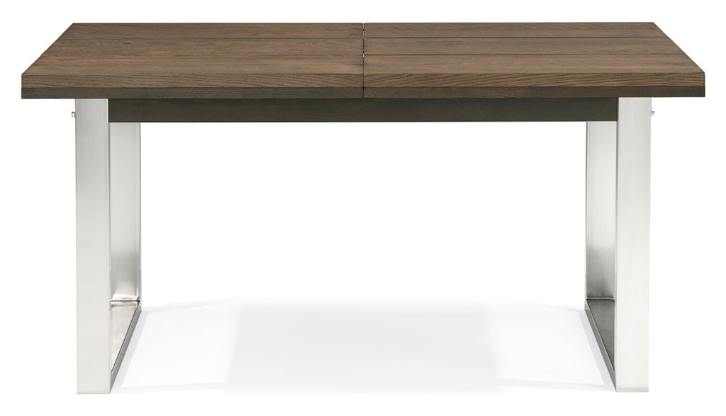 Dark Oak Chrome Extending Dining Set 4 Grey Velvet Chairs - Home Furniture Interiors