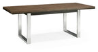 Dark Oak Chrome Extending Dining Set 4 Grey Velvet Chairs - Home Furniture Interiors