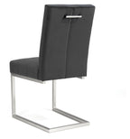 Dark Oak Chrome Extending Dining Set 4 Grey Velvet Chairs - Home Furniture Interiors
