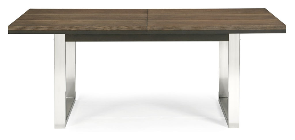 Dark Oak Chrome Extending Dining Set 10 Grey Velvet Chairs - Home Furniture Interiors