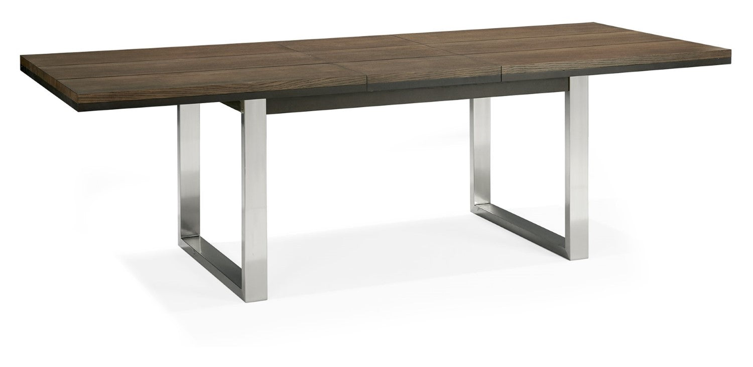 Dark Oak Chrome Extending Dining Set 6 Green Velvet Chairs - Home Furniture Interiors